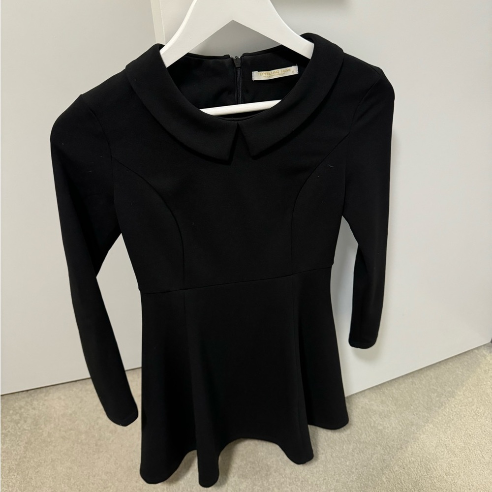 Love Sleeve Black Collared Dress - S